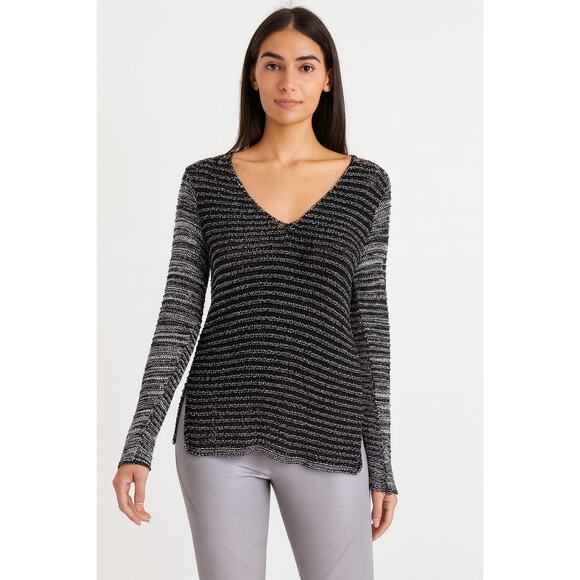 Helmut Lang Luminous Cord Marble Sweater Open Knit Pullover V Neck Small - Picture 1 of 13